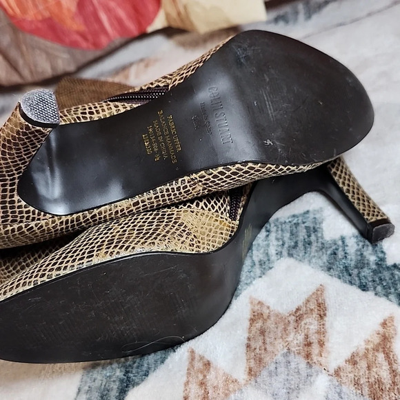 Colin Stuart Snake Print Knee-High Boots – Women’s Size 8.5 Heeled Zip Up - Picture 6 of 7